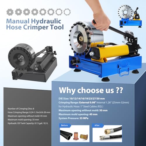 Manual Hydraulic Hose Crimper – 10-30mm 8 Dies Set