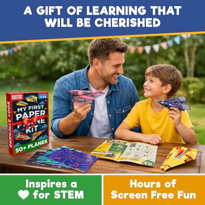 Doctor Jupiter Paper Airplane Book Kit for Kids Ages 4+, Craft Toy - style: 50+ Airplanes
