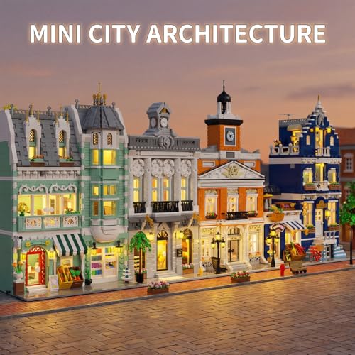 European City Bank Modern Modular Mini Building Set 2080PCS - style: Mini European City Bank
