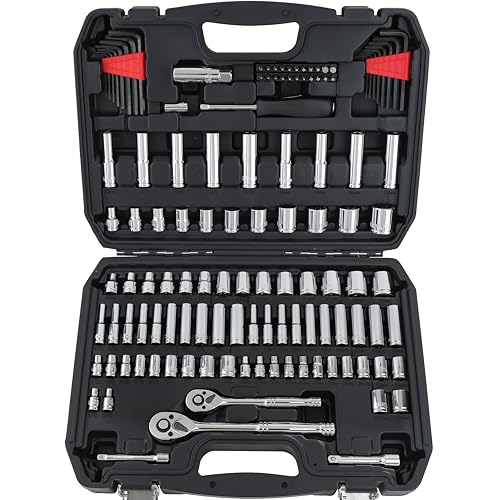 Amazon Basics Mechanic's Tool Socket Set With Case, 123-Piece - size: 123 Piece