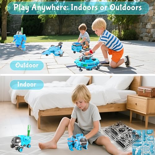 STEM Education Solar Robots Toys for Kids Age 8+, 6-in-1 DIY Science Kit Space Toys, 120 Pcs Building Experiment Robotics Set Birthday Gifts for Boys & Girls - color: Blue