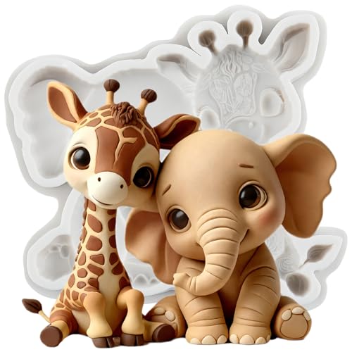 Forest Animal Polymer Clay Mold Giraffe Elephant Silicone Molds - color: Style H