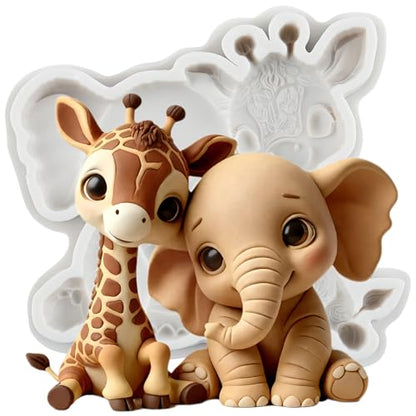 Forest Animal Polymer Clay Mold Giraffe Elephant Silicone Molds - color: Style H