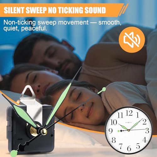 30 Pack Quartz Clock Movement Mechanism Kit, Silent Sweep Non-Ticking, 20mm Total Shaft (11mm Thread) Fits 3–6mm Dials, 30 Hand Styles, Hanging Hooks & Traceless Nails, DIY Wall Clock Repair - color: 30-pack