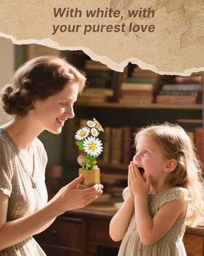 Kaayee 3D Wooden Flower Puzzles Daisy, Wood Flowers Craft for Adults - color: Daisy