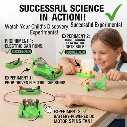 Physics Science Lab Learning Circuit kit, Electricity Experiment Set,DIY DC Electrical Motor Model Wind Powered Carts Building Circuits for Kids Junior Senior High School Students (1 Set)