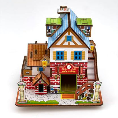 3D Puzzles for Adults, Log Cabin DIY Wooden House Model Kits for Adults to Build, Country Cottage Building Model, 3D Jigsaw Brain Teaser Puzzle, Dollhouse (YTY)