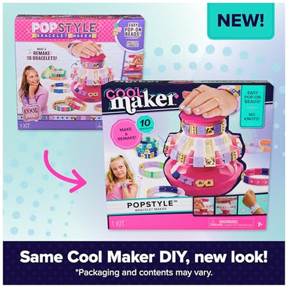 Cool Maker, PopStyle Bracelet Making Kit with 170 Beads, Make & Remake 10 (Packaging May Vary), Arts and Crafts Jewelry Kit, Kids Toys for Ages 7 and up - style: PopStyle Bracelet Maker