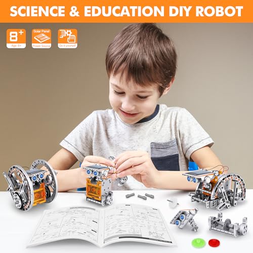 STEM 13-in-1 Education Solar Power Robots Toys for Boys Age 8+ - color: Silver