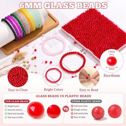 500Pcs Purple Glass Beads for Bracelets and DIY Crafts - color: Purple