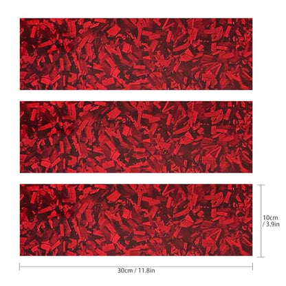 QianBao Compatible with 11.8" x 4" Chevy Bowtie Emblem Vinyl Wrap Kit - color: Forged Carbon Fiber Red 3