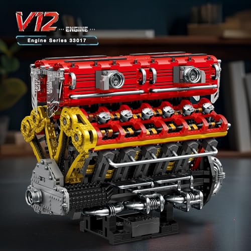Reobrix V12 Engine Building Block Sets Sports Car Engine Model Kit