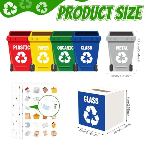 Cinrobiye Earth Day Recycling Sorting Game Learn to Recycle Activity Set Garbage Sorting Educational Game Classroom Recycling Activity Bulletin Board Decorations Earth Day Craft Kit
