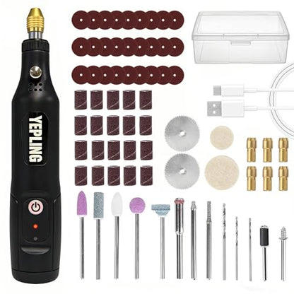 Cordless Rotary Tool, 3.7V Li-Ion 15000rpm Electric DIY Mini Polisher Kit, 72 Pieces Accessories USB Cordless Multi-Tool, Great for Nail Polishing and Light Work