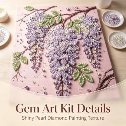 BYGFHLYW Pearl Diamond Painting Kits for Adults,Flower Diamond Art Kits - color: PL70-1