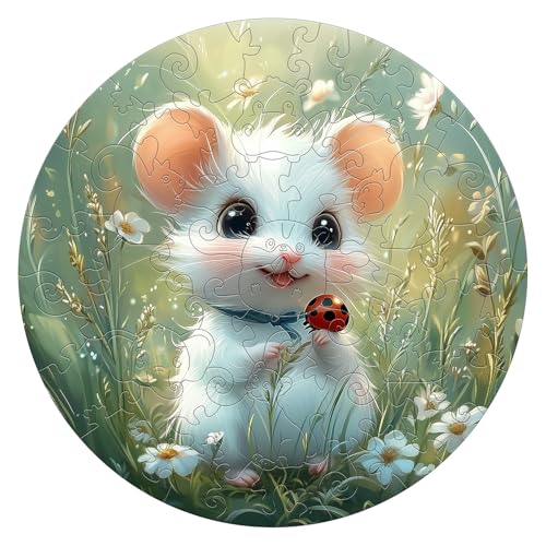 Animal Wooden Puzzles for Kids Ages 6-8 - Woodland Mouse - color: Woodland Mouse