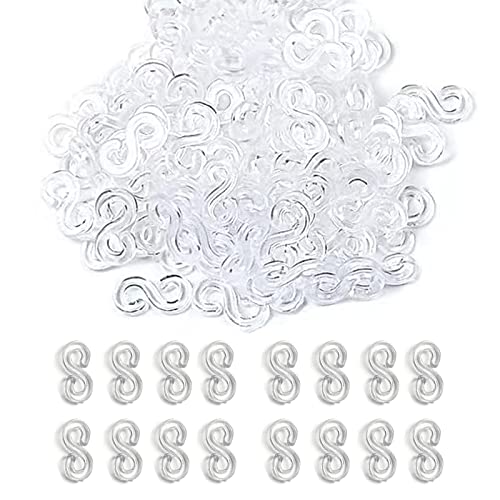 PUSNMI S Clips Rubber Band Clips 1000 Pieces Loom Rubber Band Clips Plastic Band Clips Connectors Refills Bracelet Kit Clip for Loom Bracelets DIY Making Refill Kit, Clear - color: Clear