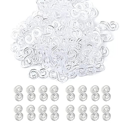 PUSNMI S Clips Rubber Band Clips 1000 Pieces Loom Rubber Band Clips Plastic Band Clips Connectors Refills Bracelet Kit Clip for Loom Bracelets DIY Making Refill Kit, Clear - color: Clear