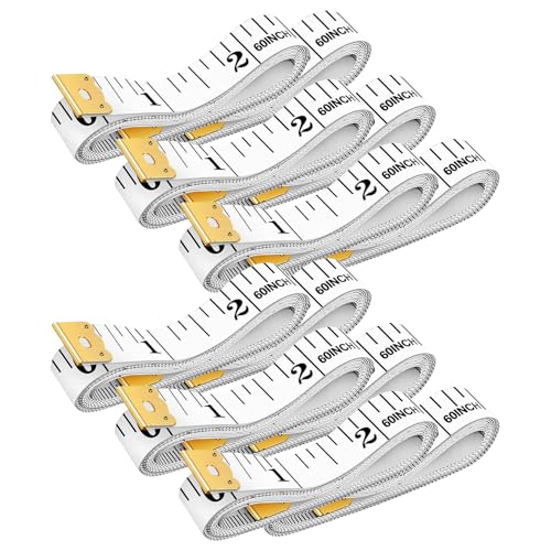 12 Pack White Soft Tape Measure – 60"/150cm Dual Scale Cloth Ruler for Sewing, Body Measurements, Tailoring, Fitness Tracking, Craft & Weight Loss, Flexible Fabric Tape with Metal Ends - color: 12pcs-white