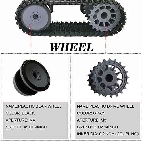 Professional Smart Robot Tank Car Chassis for School Eduactional Science Kits, DIY RC Tracked Robotic Obstacle Avoidance Platform Crawler Model with 2pcs Plastic Caterpillars, Remote Control STEAM - color: Black