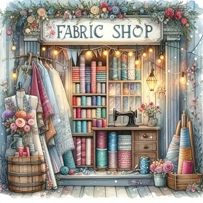 CHWGLFGG 5D Fabric Shop Diamond Art Kits for Adults Beginners 13.7x13.7inch - color: KM606-1