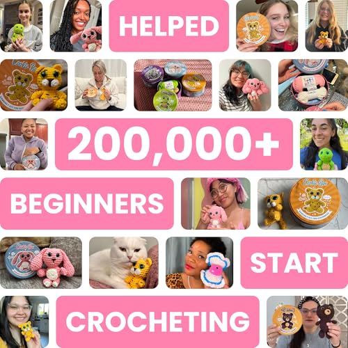 Cookie Box Crochet Kit for Beginners, Bunny Lola - color: Pink