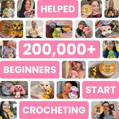 Cookie Box Crochet Kit for Beginners, Bunny Lola - color: Pink
