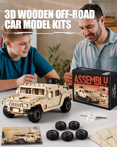 3D Wooden Puzzles Off-Road Model Car Kits to Build for Adults