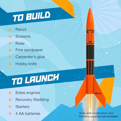 Estes 1427 Alpha III Rocket-Building Kit, Beginner Flying-Rocket Model Kit for Ages 10+, Includes Launch Pad and Controller