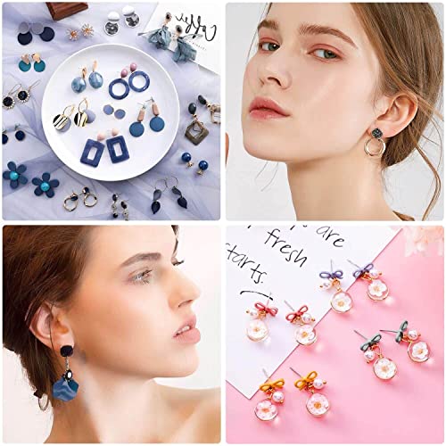 Caffox Hypoallergenic Earring Posts and Backs, 1800pcs Stainless Steel Stud Earring Kit with Earring Base Studs, Earring Backs and Jump Rings for Clay, Resin, Pearls, Jewelry Making and Crafting - color: Silver