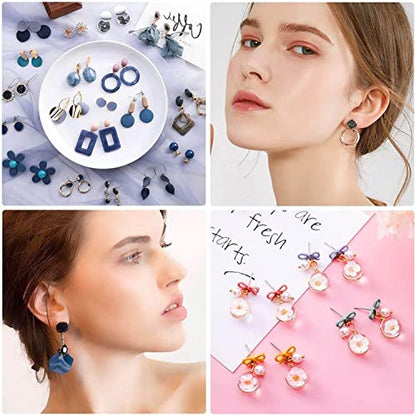 Caffox Hypoallergenic Earring Posts and Backs, 1800pcs Stainless Steel Stud Earring Kit with Earring Base Studs, Earring Backs and Jump Rings for Clay, Resin, Pearls, Jewelry Making and Crafting - color: Silver