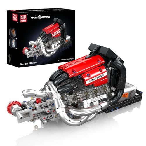 Mould King 10188 Engine Building Kit for Adults, Combustion Racing Car Engine Model Kit for Display, STEM Building Project for Teens 14+(980 PCS) - style: STR Engine
