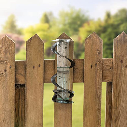 La Crosse 704-56357-INT Helix Spiral Metal Rain Gauge - color: Hammered