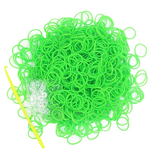 3000 Loom Rubber Bands Refill Kit,75 S-Clips & 5 Hooks Bracelet DIY Green - color: Green