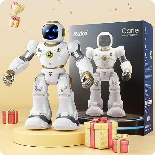 Ruko 1088 Programmable Robot Toy for Kids, STEM Learning Gift, Gold - color: Gold