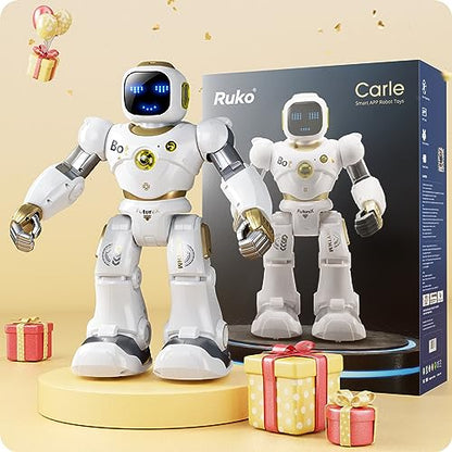 Ruko 1088 Programmable Robot Toy for Kids, STEM Learning Gift, Gold - color: Gold