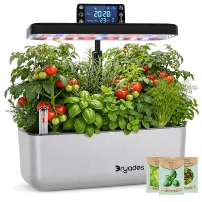 Hydroponics Growing System with Seeds, 12-Pod Indoor Herb Garden - color: silver