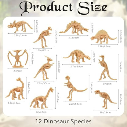 30 PCS Dinosaur Fossil Skeletons, Assorted Dinosaur Skeleton Toys Figures for Science Play Dino Sand Dig Party Favor Decorations (Dino skeletonD) - style: dino skeletonD