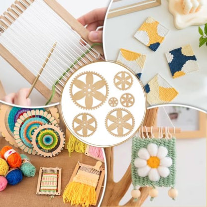 BENECREAT 6 Sizes Poplar Wood Weaving Loom Kit, Round DIY Weaving Loom DIY Weaving Art Tapestry Loom for Hanging Decor Woven Tapestry Knitted Crafts Making, 4.5mm Thick - size: Round