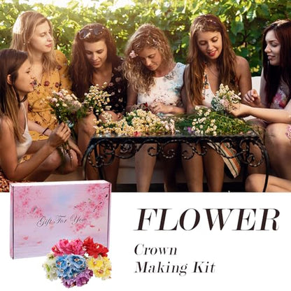 KorViSHOW DIY Flower Crowns Making Kit, 149 Pcs Floral Headband Making Kit - style: Sunflower DIY Flower Crowns