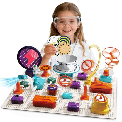 Gohero Circuits Science Kit，76 STEM Projects,Science Experiments for Kids with Fan, RGB Lights,Learning & Education toysKids Circuit Board for Kids(586 Projects+) - style: D9004-76 Circuit Parts