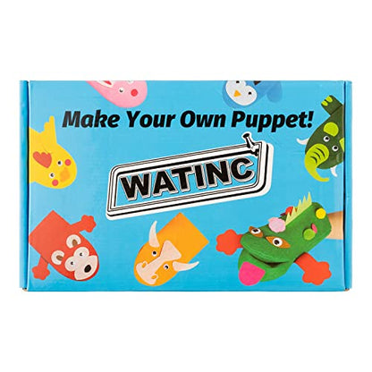 WATINC Hand Puppet Making Kit, Felt Sock Puppet Toys for Kids (Animals)