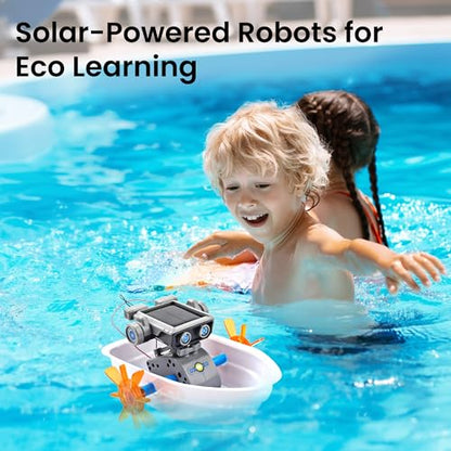 Solar Robot Building Kit STEM Gift for Boys Aged 8-13, DIY 15-in-1 Educational Science Building Toy, Solar or Battery Powered Robotic Set for Children Birthday with 212 Pieces