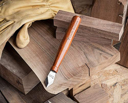 Clarke Brothers Marking Knife and Real Leather sheath – Wood Marking Gauge – Premium Woodworking Tool with High Carbon Steel Blade – Quality with Sharp Blade – Beautiful Wooden Handle