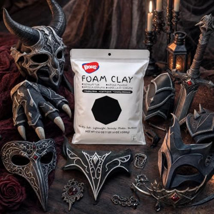 BOHS Foam Clay, Black Air Dry Modeling Clay, 3.3 lb, 3-Pack - color: Black, size: 1500 g