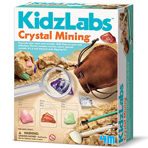 4M Kidzlabs Crystal Mining Kit, DIY Science Kit - Dig for gem Stones, For Boys & Girls Ages 5+ - style: Crystal Mining Kit