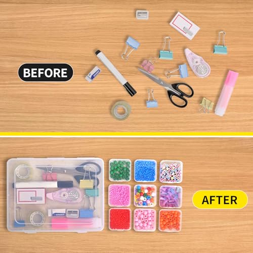 Bead Organizer Box, 30pcs Small Clear Plastic Storage Containers, Craft Storage Box Features Hinged Lid and Labels, Mini Boxes for Bracelets, Jewelry, Diamonds, Clay Beads, Screws, Seeds, Small Parts - size: 1 Pack 30 Pcs