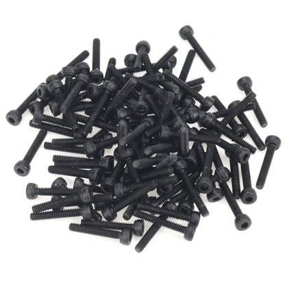 105 Pieces M2 x 12mm Socket Head Cap Screws, Thread Pitch 0.4mm, Sutemribor M2 Black Screws, 12.9 Grade Alloy Steel, Black Oxide Finish, Fully Threaded - size: M2 x 12mm, style: Socket Head