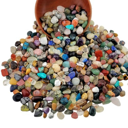 400Pcs 1.5lb Gemstones and Crystals Set,30Kinds+ Bulk Chips Crystals