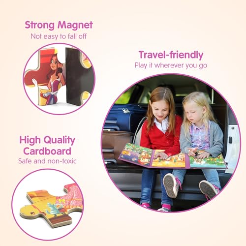 SYNARRY Princess Fairy Party Magnetic Puzzle for Kids Ages 3-5, Travel Toys - style: Princess Fairy
